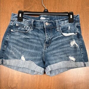 EUC Old Navy Boyfriend Distressed Denim Blue Women's Shorts Size 6